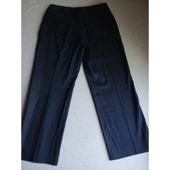 Lauren Ralph Lauren Pants 14 P Linen Trouser Navy Office Work Career Corp VTG - Picture 7 of 11